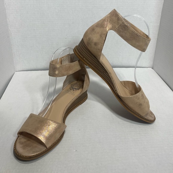 Vince Camuto || woman’s Suede Two-Piece Sandals - Rejjie Size 9 . Color Natural - Picture 2 of 11